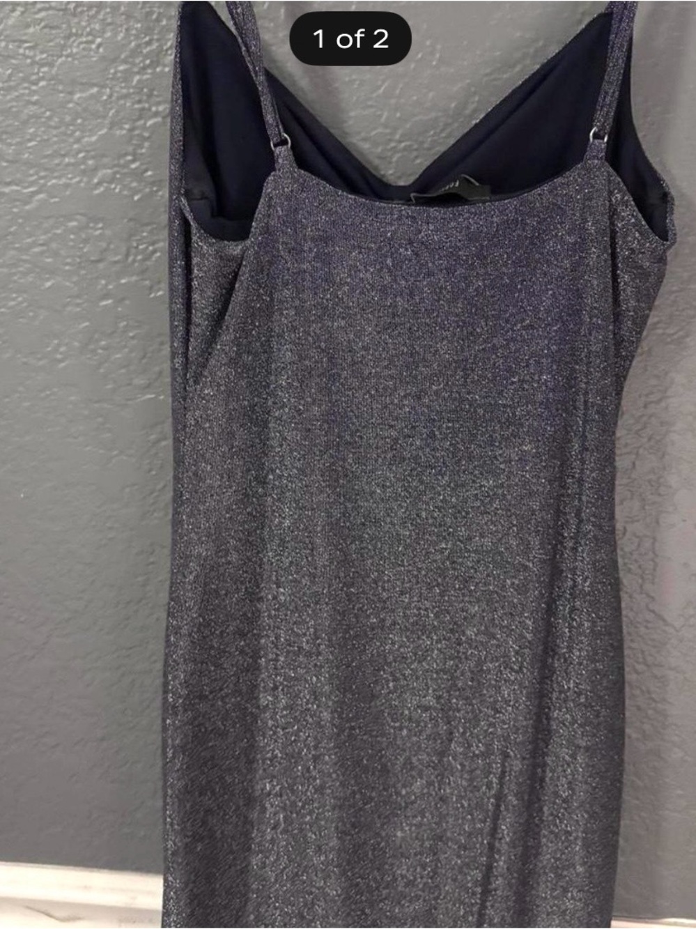 Forever 21 Metallic Charcoal Slip Dress